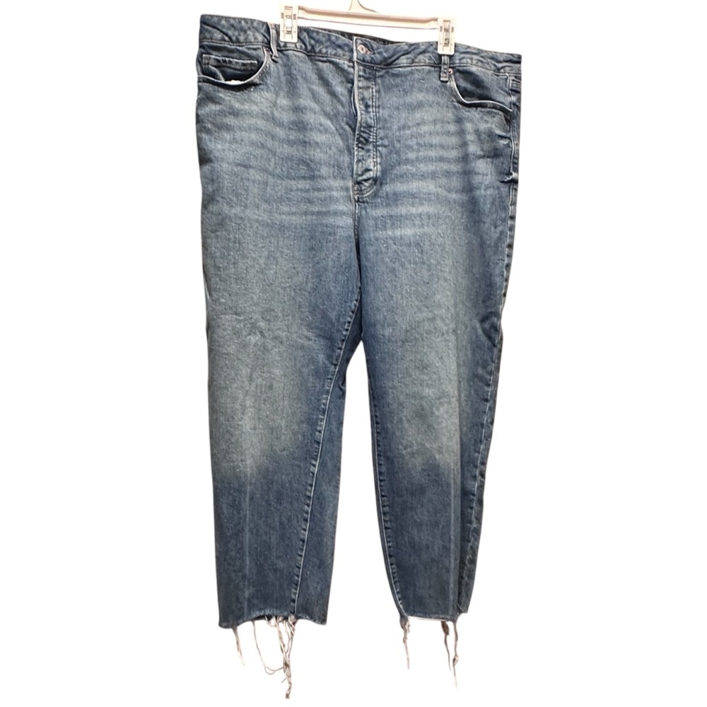 Old Navy Blue Jeans higher High-Rise OG Straight secret smooth pockets‎ sz 24